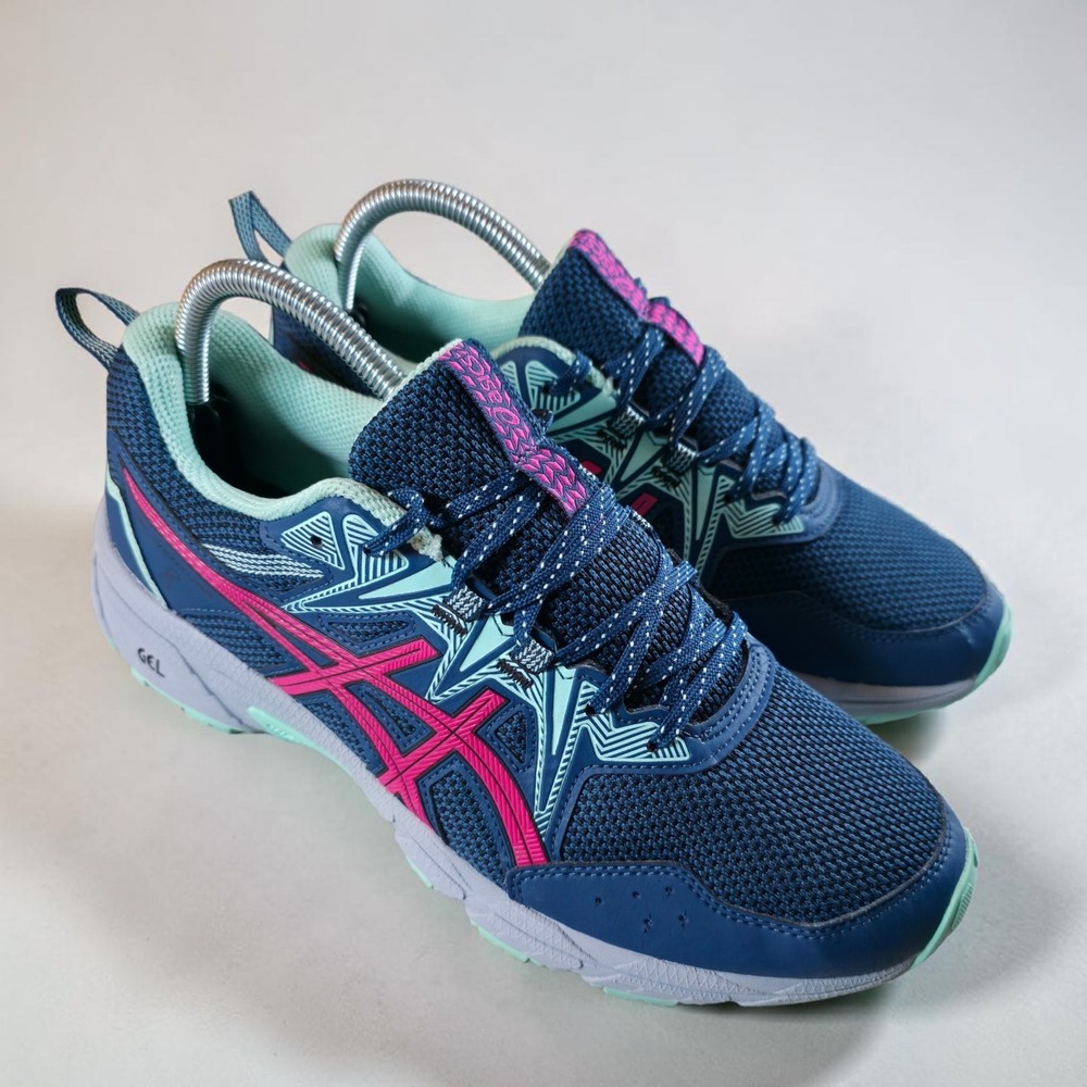 Asics Gel-Venture 8 Womens 9.5 Blue Pink Trail Hiking Shoes Sneakers 1012B230